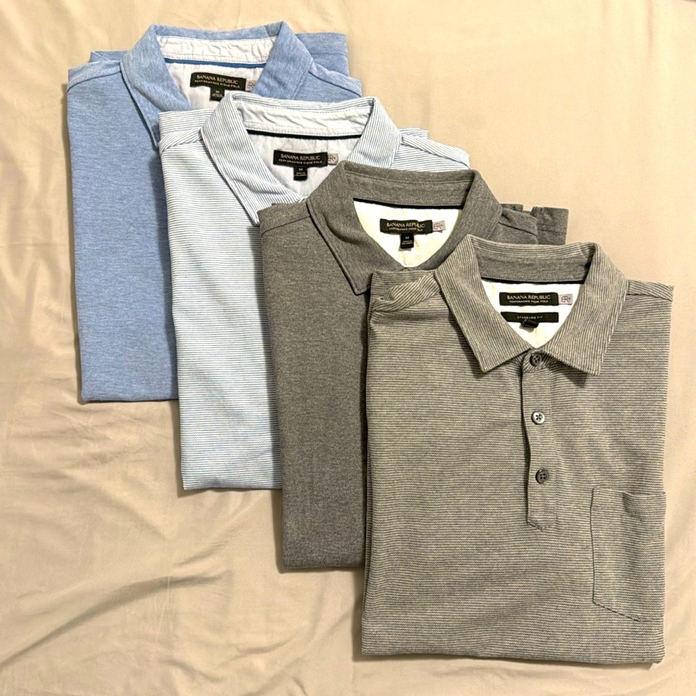 Four Banana Republic polo shirts